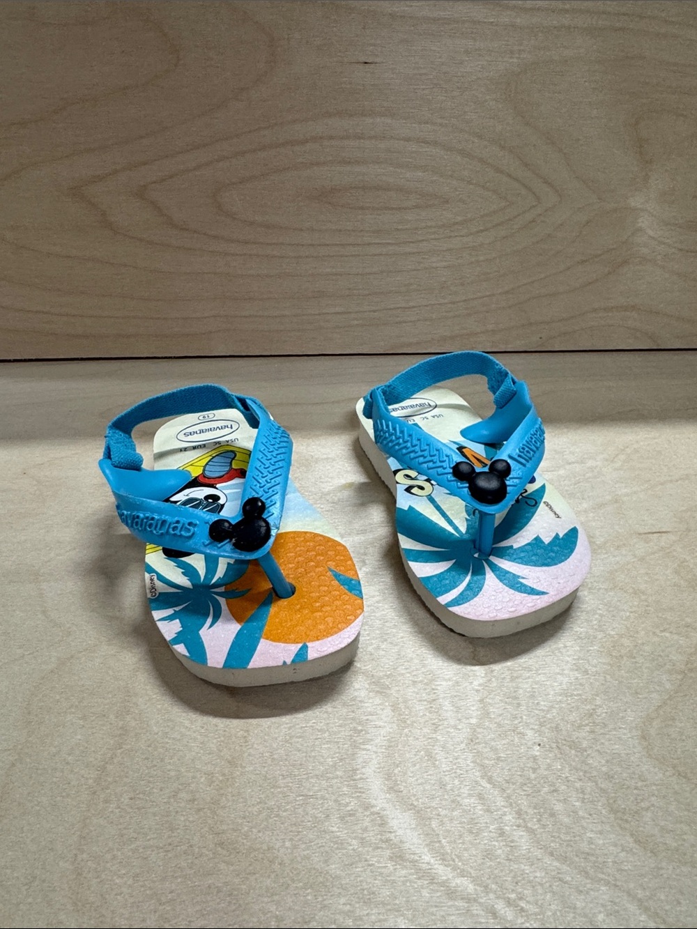 Mickey Mouse Disney Havaianas Kids Blue Strapped Flip Flops